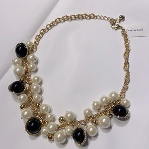 Charter Club Gold Black n Pearl Necklace